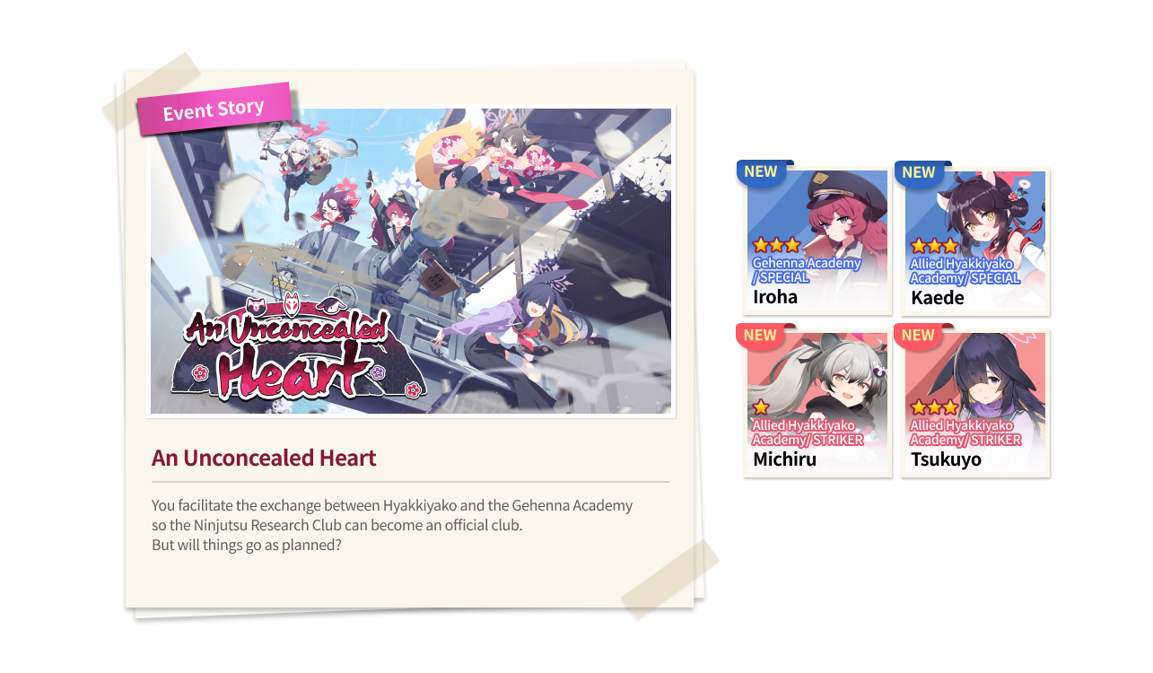 Blue Archive "An Unconcealed Heart" PreRegistration Event